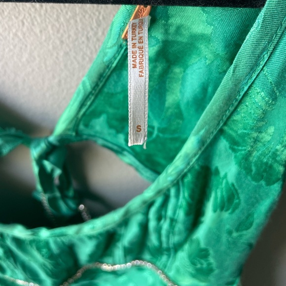 Free People One Day Floral Cutout Back Minidress In Green - Picture 5 of 7